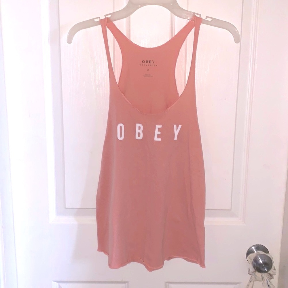 Obey racer back tank top size small